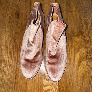 Dolce Vita Velvet Ankle Boots in Rose Pink